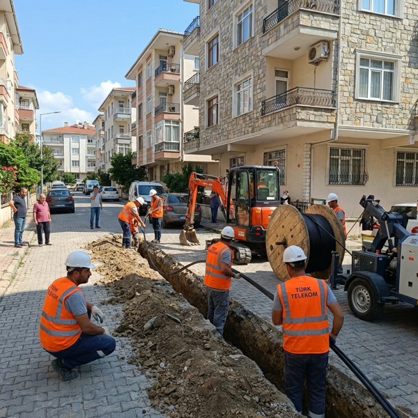 Fiber altyapı çalışması - Sokak görünümü